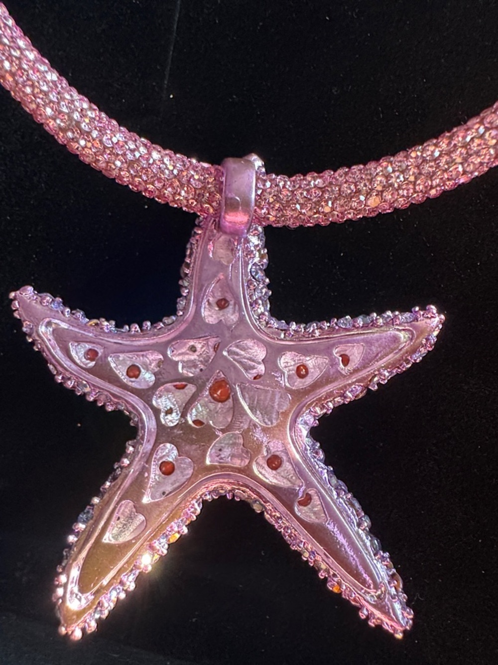 Betsey Johnson Pink and Orange Starfish Pendant Necklace - Picture 5 of 5